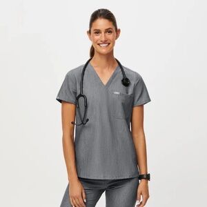 FIGS Gray Scrub Top